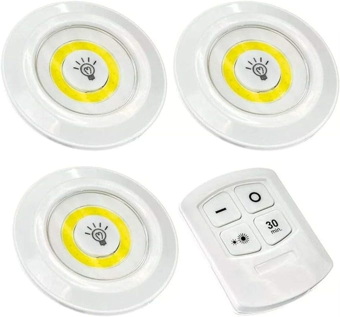 Kit de 3 Lâmpadas de LED Sem Fio (Wi-Fi ) Controle Remoto/ao toque